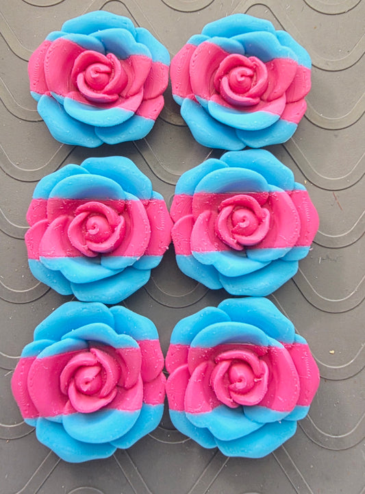 Aqua and Hot Pink Flower Charms
